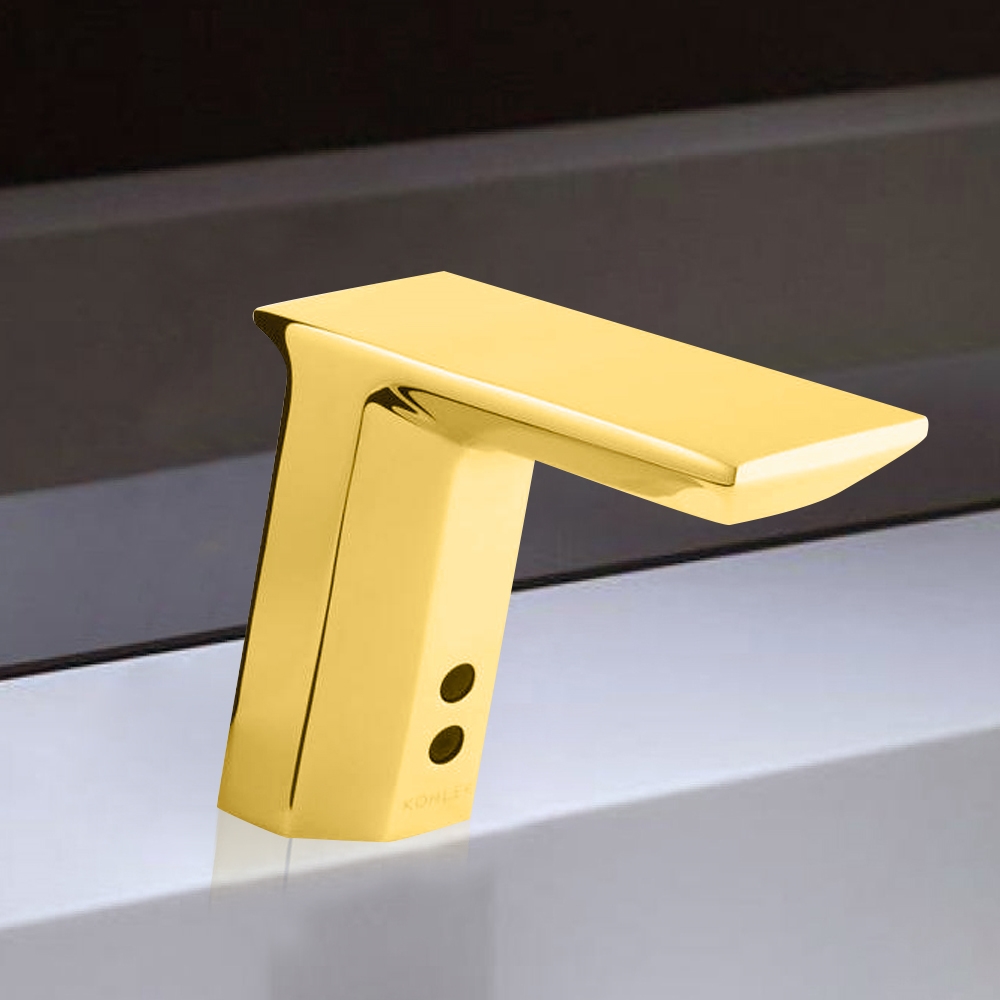 Commercial Motion Sensor Activated Automatic Faucet Brass Valve Gold Tone Finish