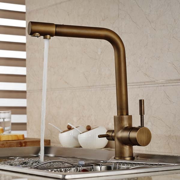 Venice Antique Brass Countertop Kitchen Sink Faucet