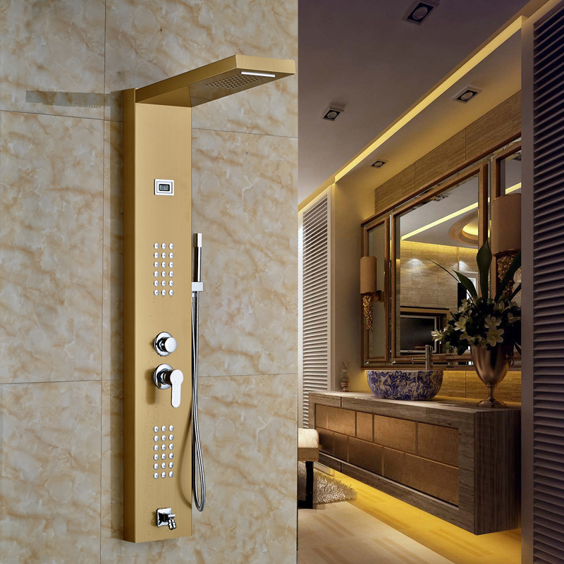 Lenox-Digital Display-gold-finished-bathroom-shower-set-shower