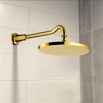 Fontana 12" Gold Round Rain/Square Shower Head Solid Brass