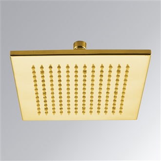 Fontana 16" Gold Square Color Changing LED Rain Shower Head Solid Brass